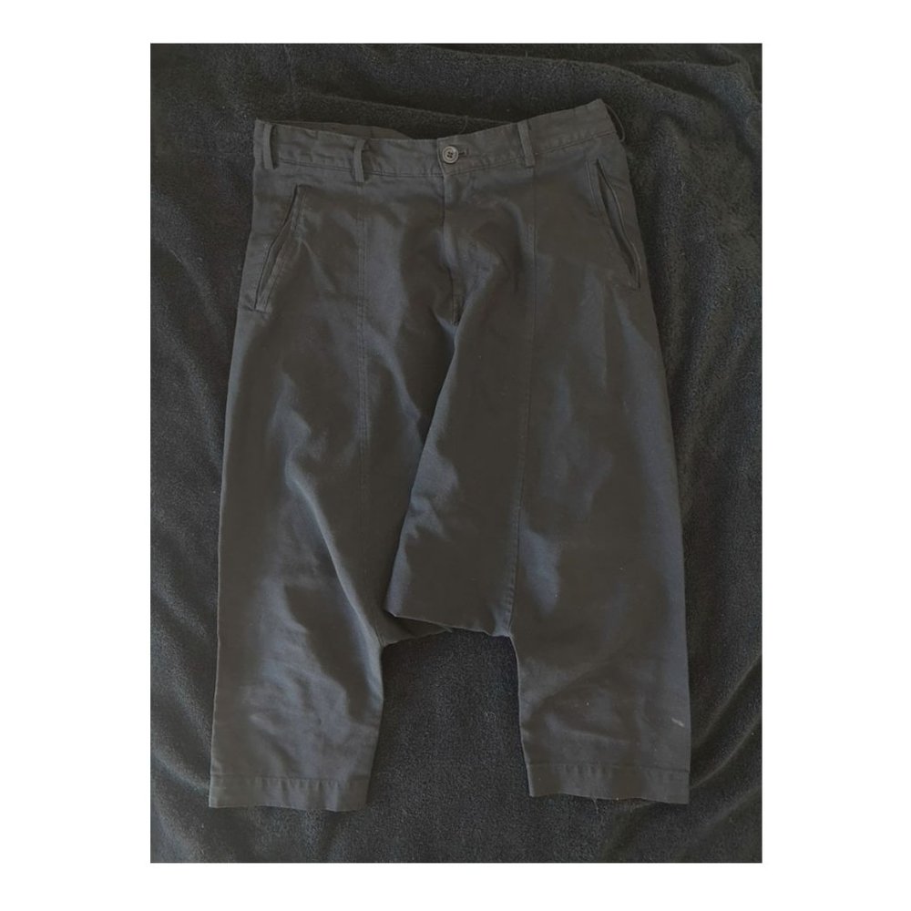 CDG Black Polyester Drop Crotch Pants